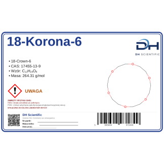 18-Korona-6 (18-Crown-6) 5 g, CAS 17455-13-9 — etykieta produktu chemicznego