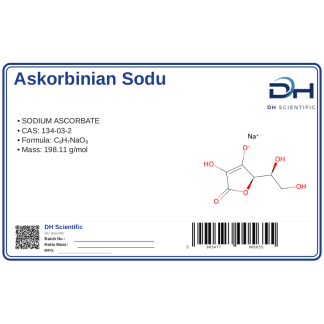 ASKORBINIAN SODU 500g witamina C, CAS 134-03-2 — etykieta produktu chemicznego