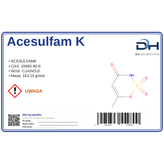 Acesulfam K, CAS 33665-90-6 — etykieta produktu chemicznego