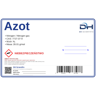 Azot, CAS 7727-37-9 — etykieta produktu chemicznego