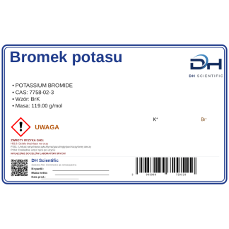 Bromek potasu, CAS 7758-02-3 — odczynnik, CAS 7758-02-3 — etykieta produktu chemicznego