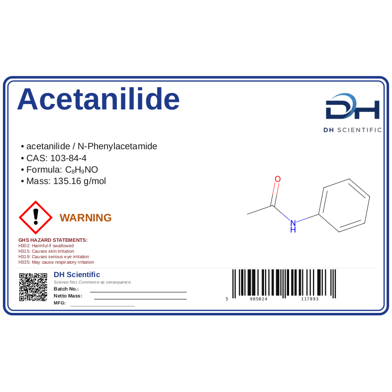 acetanilide — label CAS 103-84-4