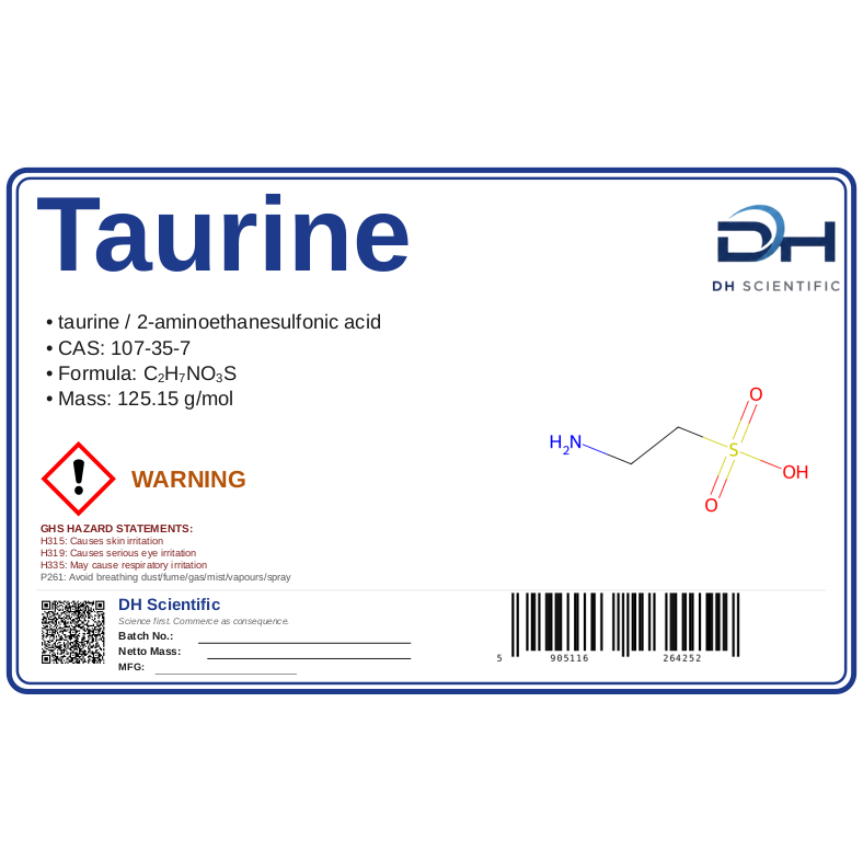 taurine — label CAS 107-35-7