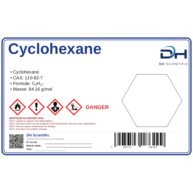 cyclohexane — étiquette CAS 110-82-7