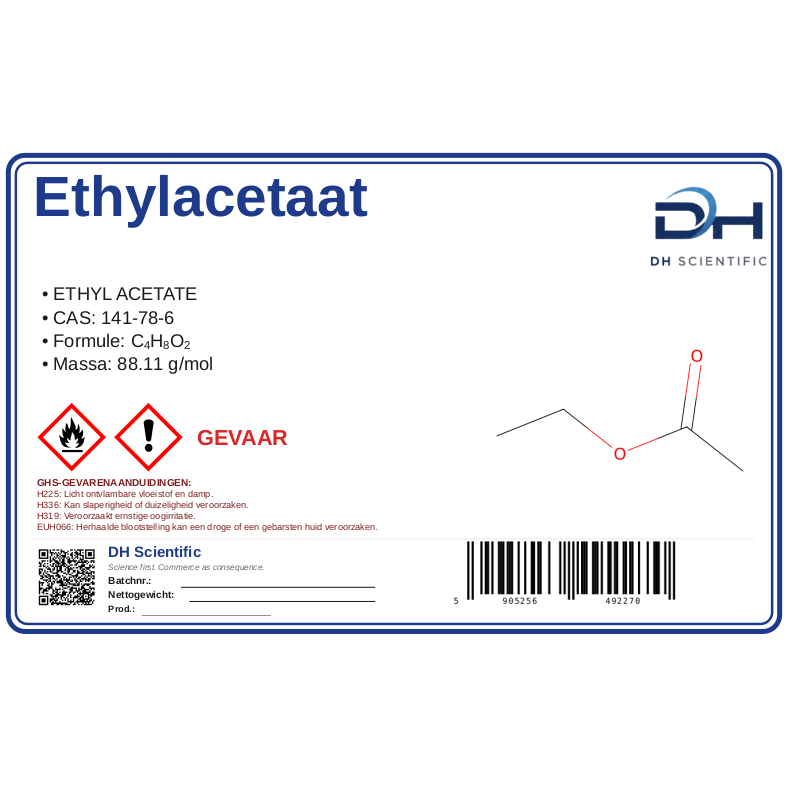 ethylacetaat — etiket CAS 141-78-6