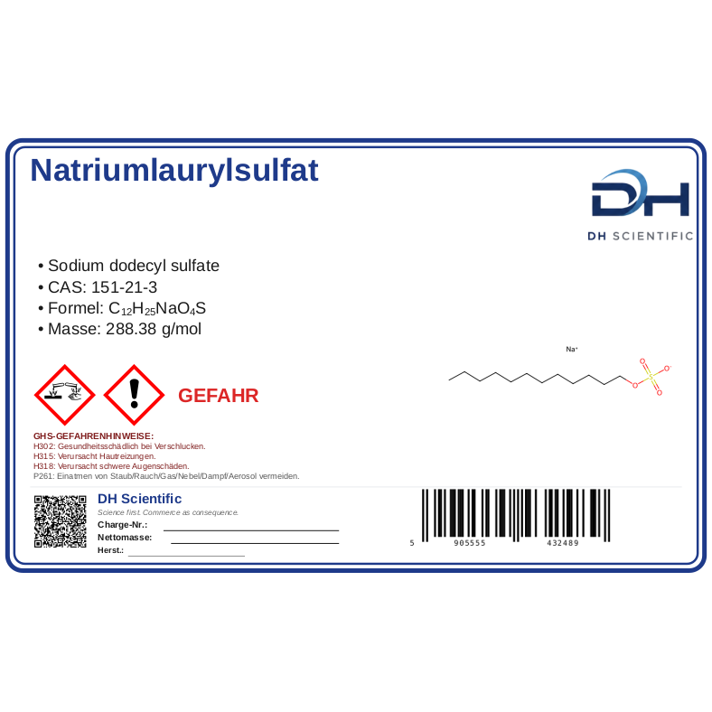 Natriumlaurylsulfat — Etikett CAS 151-21-3