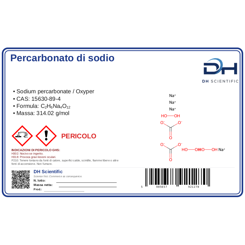 Percarbonato di sodio — etichetta CAS 15630-89-4