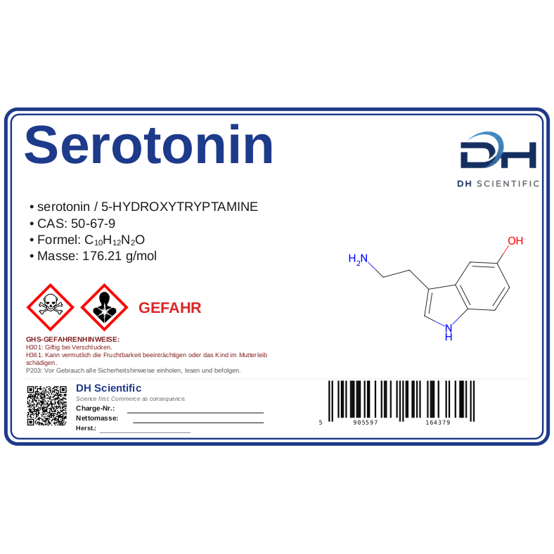 Serotonin — Etikett CAS 50-67-9