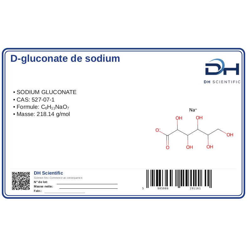 D-gluconate de sodium — étiquette CAS 527-07-1