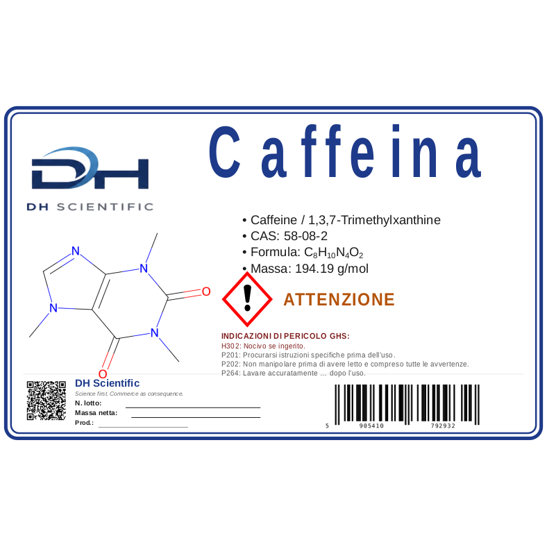 caffeina — etichetta CAS 58-08-2