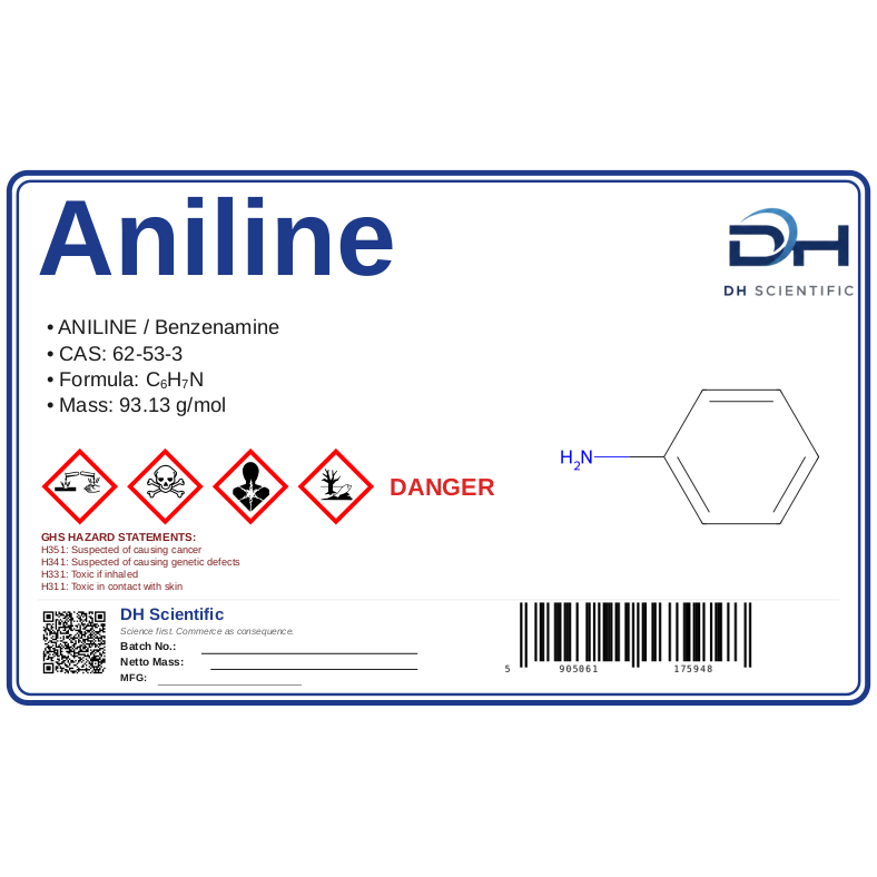 aniline — label CAS 62-53-3