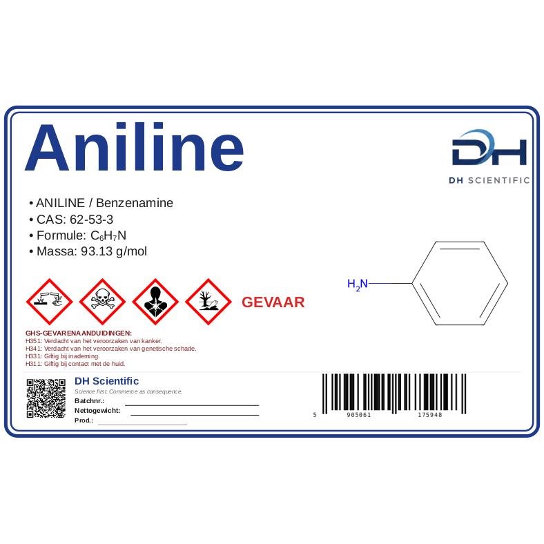 aniline — etiket CAS 62-53-3