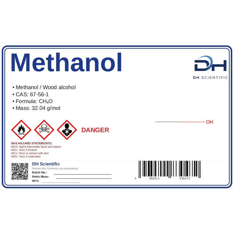 methanol — label CAS 67-56-1