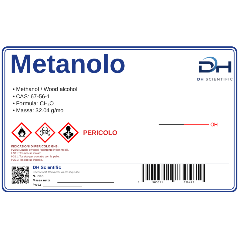 metanolo — etichetta CAS 67-56-1
