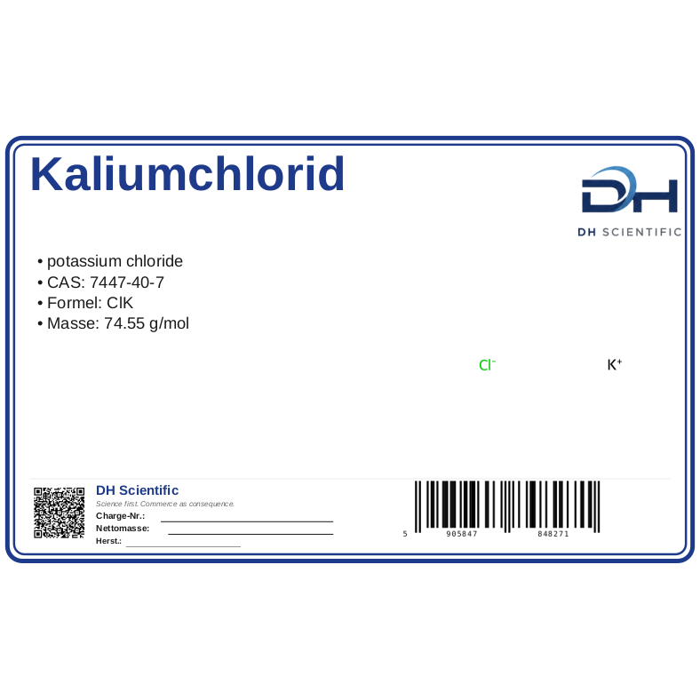 Kaliumchlorid — Etikett CAS 7447-40-7