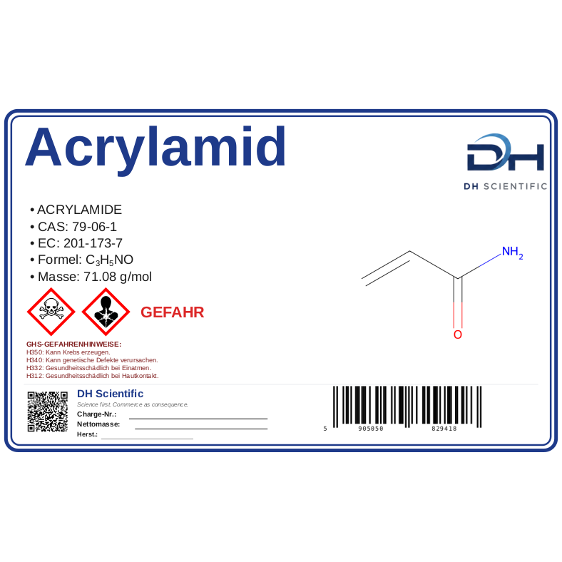 Acrylamid — Etikett CAS 79-06-1
