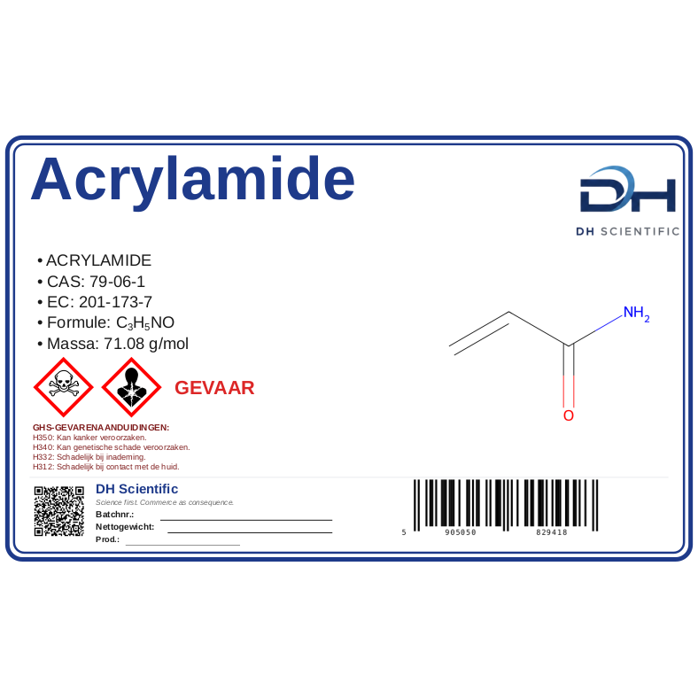 acrylamide — etiket CAS 79-06-1