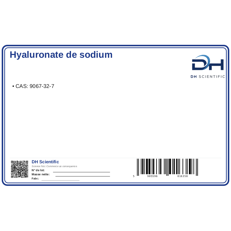 hyaluronate de sodium — étiquette CAS 9067-32-7