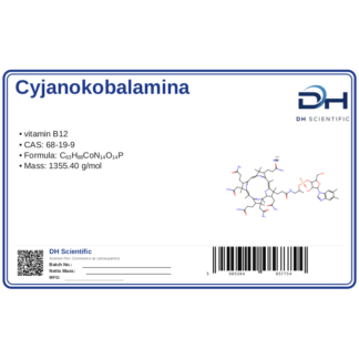 Cyjanokobalamina (B12), CAS 68-19-9 — etykieta produktu chemicznego