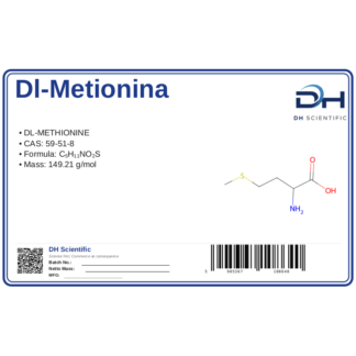 DL-Metionina, CAS 59-51-8 — etykieta produktu chemicznego