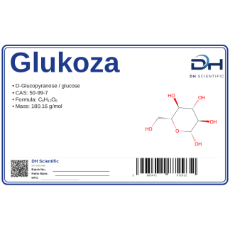 GLUKOZA DEXTROZA CUKIER 1kg, CAS 50-99-7 — etykieta produktu chemicznego