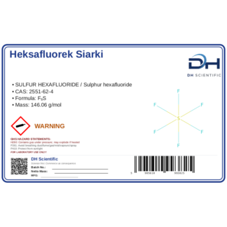 Heksafluorek siarki (SF6), CAS 2551-62-4 — etykieta produktu chemicznego