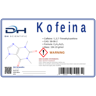 Kofeina, CAS 58-08-2 — odczynnik, CAS 58-08-2 — etykieta produktu chemicznego