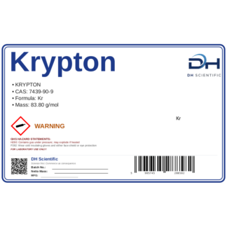 Krypton, CAS 7439-90-9 — etykieta produktu chemicznego