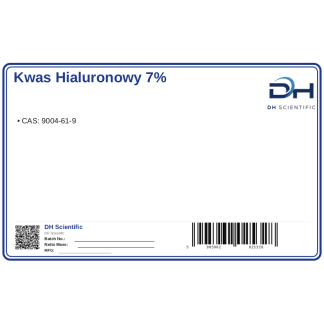Kwas hialuronowy 7% 30 ml – wysokiej czystości substancja do zastosowań laboratoryjnych i technicznych, CAS 9004-61-9 — etykieta produktu chemicznego