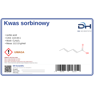 Kwas sorbowy, CAS 110-44-1 — etykieta produktu chemicznego