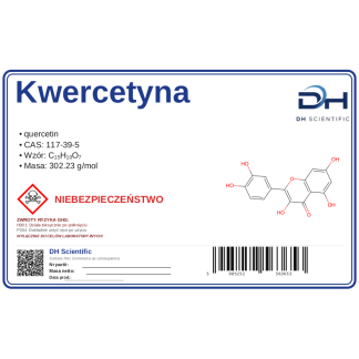 Kwercetyna flawonoid, 50g, CAS 117-39-5 — odczynnik, CAS 117-39-5 — etykieta produktu chemicznego