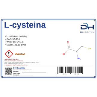 L-Cysteina, CAS 52-90-4 — etykieta produktu chemicznego