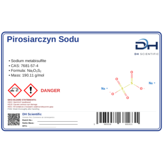 Pirosiarczyn sodu (metabisiarczyn), CAS 7681-57-4 — etykieta produktu chemicznego