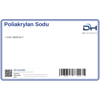 Poliakrylan sodu (superabsorbent), CAS 9003-04-7 — etykieta produktu chemicznego