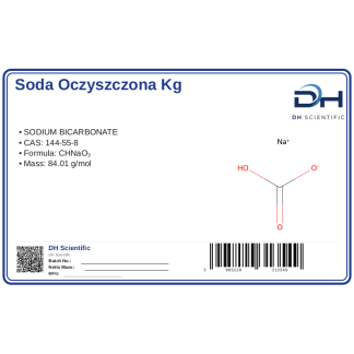 SODA OCZYSZCZONA KG spożywcza wodorowęglan sodu 5kg / soda do prania 5, CAS 144-55-8 — etykieta produktu chemicznego