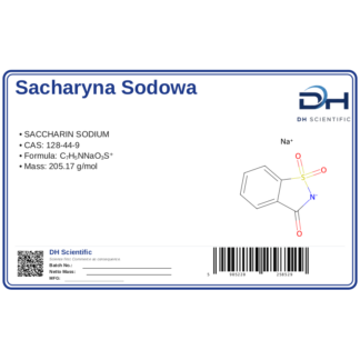 Sacharyna sodowa, CAS 128-44-9 — etykieta produktu chemicznego
