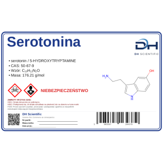 Serotonina, CAS 50-67-9 — odczynnik, CAS 50-67-9 — etykieta produktu chemicznego