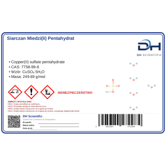 Siarczan miedzi(II) pentahydrat, CAS 7758-99-8 – odczynnik, CAS 7758-99-8 — etykieta produktu chemicznego