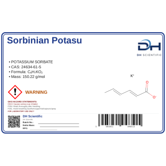 Sorbinian potasu 24634-61-5, CAS 24634-61-5 — etykieta produktu chemicznego