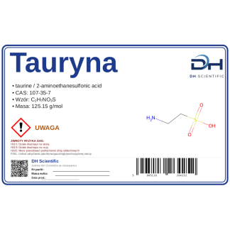 Tauryna aminokwas, 250g, CAS 107-35-7 — odczynnik, CAS 107-35-7 — etykieta produktu chemicznego