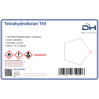 Tetrahydrofuran THF 100ml odczynnik CAS 109-99-9, CAS 109-99-9 — etykieta produktu chemicznego