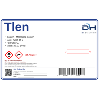 Tlen, CAS 7782-44-7 — etykieta produktu chemicznego