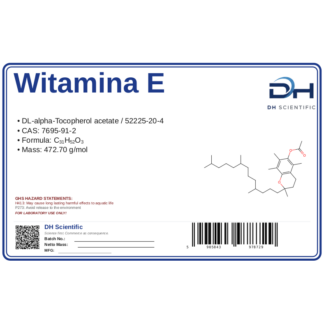 Witamina E (octan DL-alfa-tokoferylu), CAS 7695-91-2 — etykieta produktu chemicznego