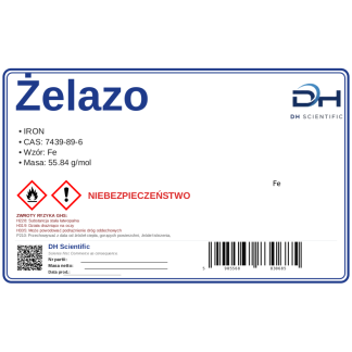 Zelazo, CAS 7439-89-6 — odczynnik, CAS 7439-89-6 — etykieta produktu chemicznego