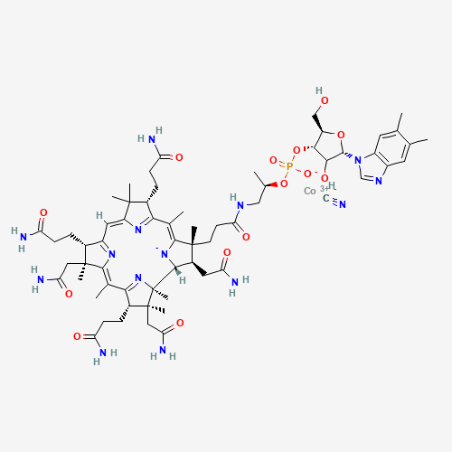 Szkielet 2D Cyjanokobalamina (B12), CAS 68-19-9, wzór C₆₃H₈₈CoN₁₄O₁₄P